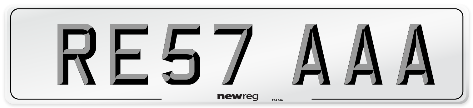 RE57 AAA Number Plate from New Reg